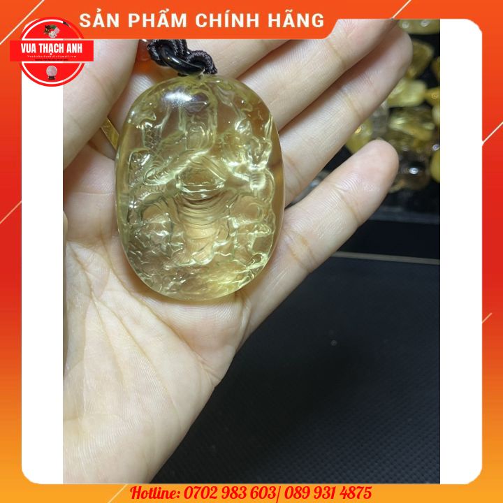 [HOT] Mặt dây chuyền Quan Công đá phong thủy màu vàng 55,5g