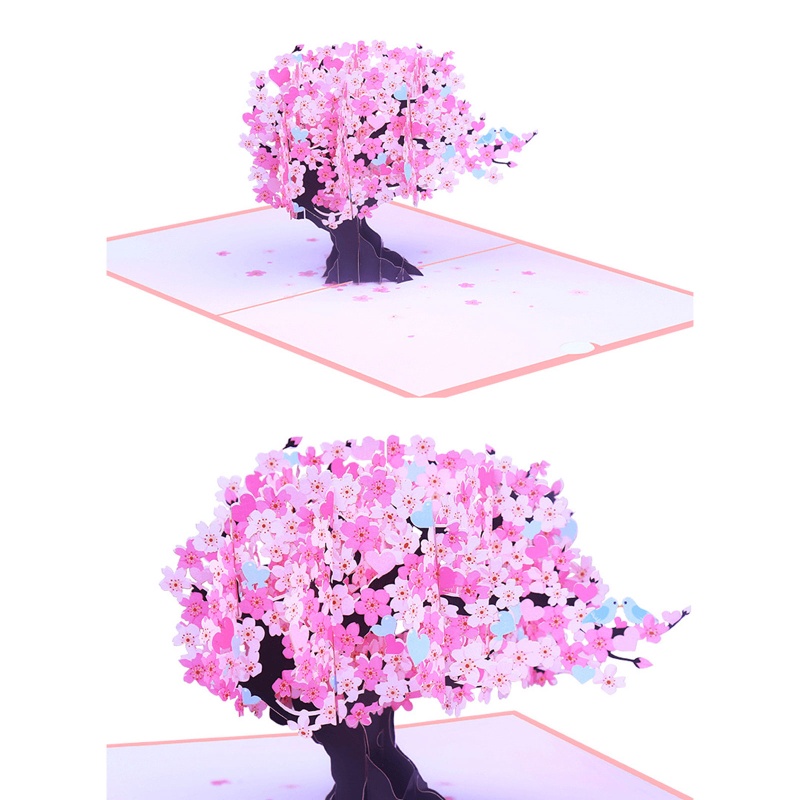 Thiệp Chúc Mừng Lời Chúc Mừng Chim Hoa Anh Đào 3D Cho Ngày Lễ Tình Nhân