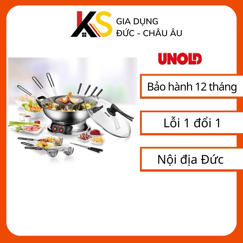 Nồi lẩu nướng 2 in 1 Unold 48746 ASIA-FONDUE nhập khẩu Đức