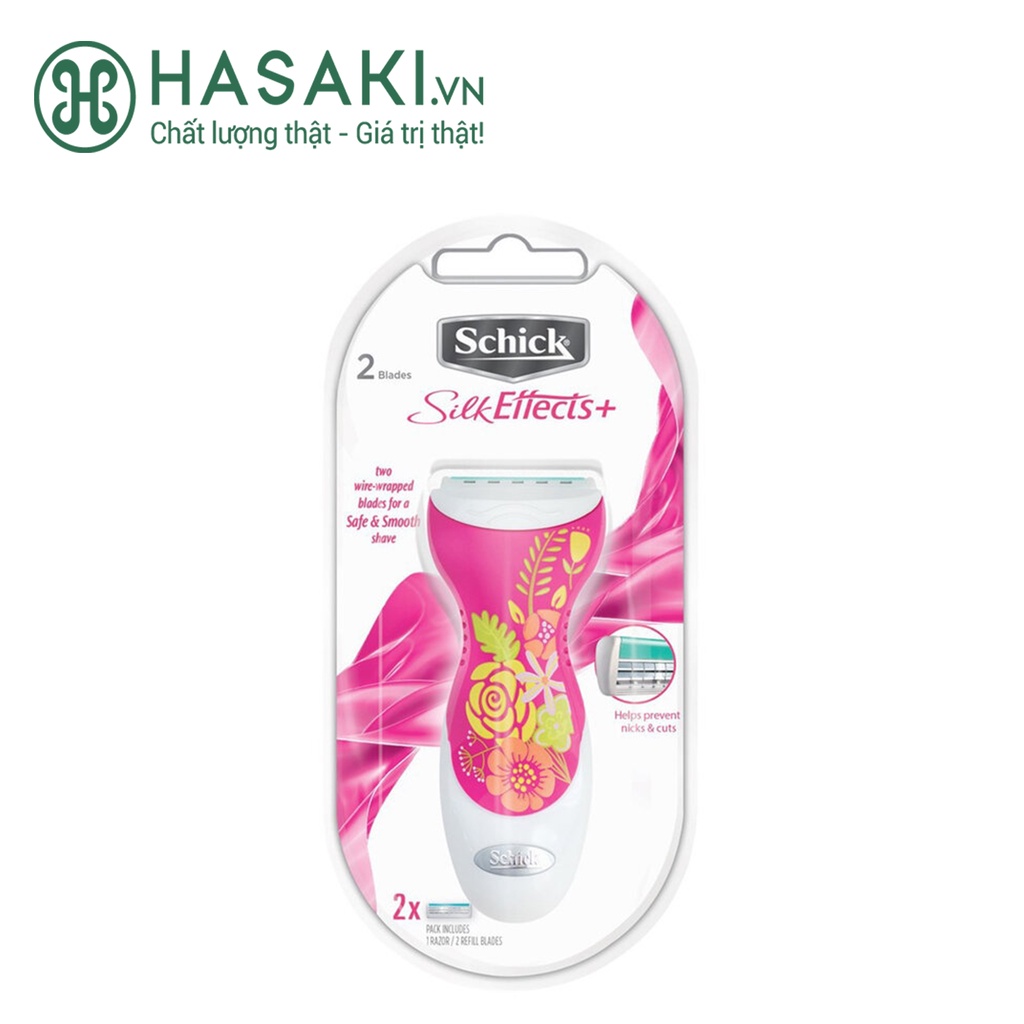 Dao Cạo Cho Nữ Schick Silk Effects 2S (Vỉ 1 Cán &amp; 2 Lưỡi)