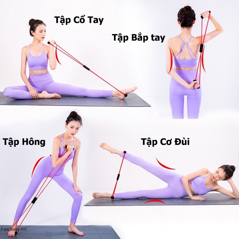 Dây Kéo Đàn Hồi Tập Tay Vai Đa Năng Số 8 Dây Cao Su Tập Gym Yoga Tập Thể Lực Tại Nhà Evasport