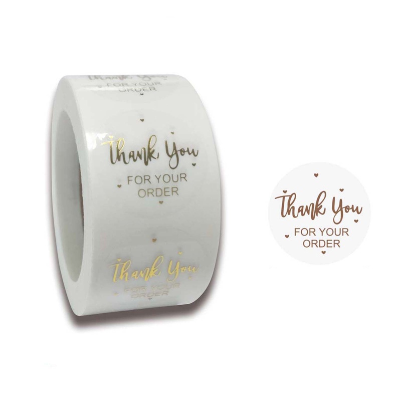 Cuộn 500 Sticker Chữ Thank You For Your Order Dán Trang Trí