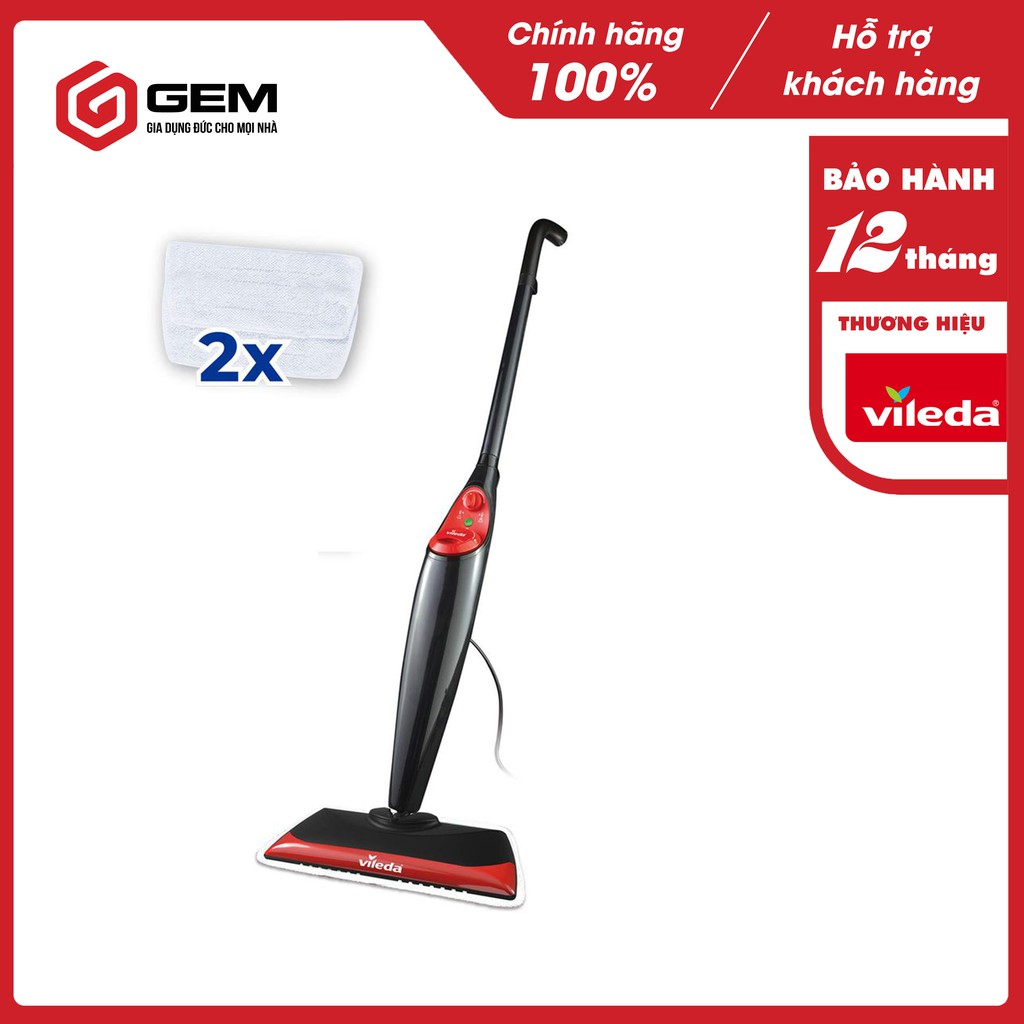 Cây lau nhà hơi nước VILEDA XXL Power bản chữ nhật - 2 khăn lau