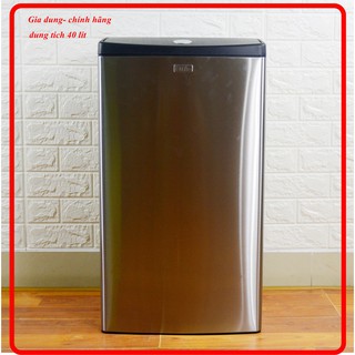 Thùng rác inox nhấn vuông lớn Fitis Mega STL2-901 - 40 lít- màu inox