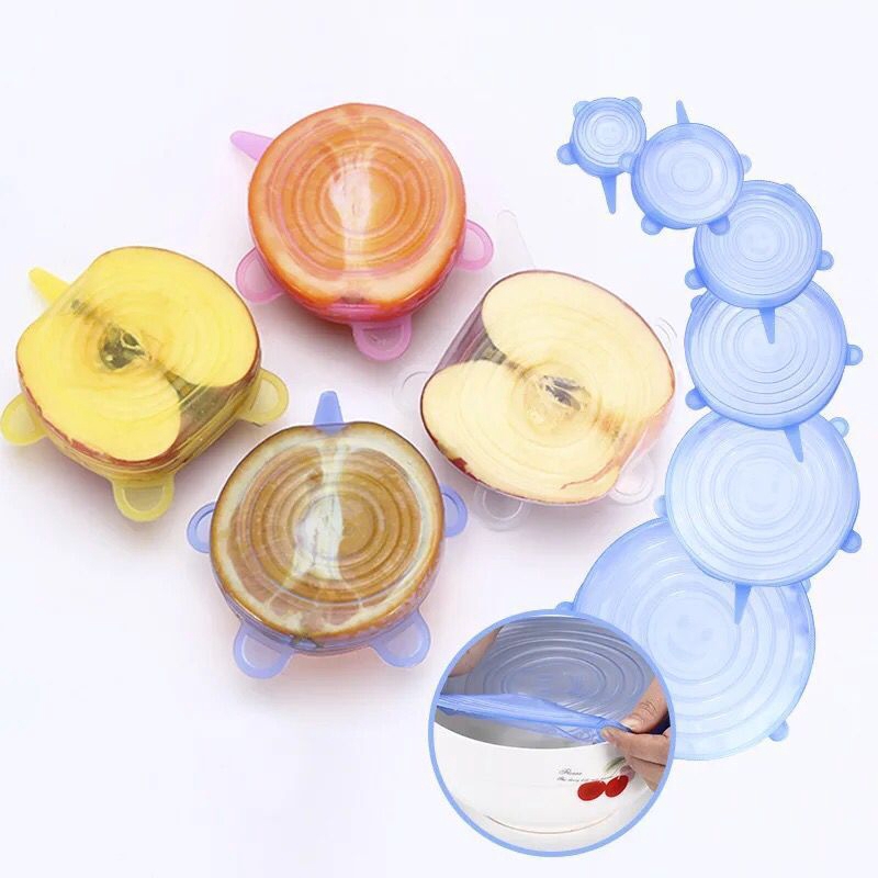 Bộ 6 nắp silicone bảo quản thực phẩm đa năng tiện dụng