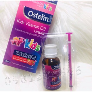 Ostelin mẫu mới 6m+ bổ sung Vitamin d3 vị dâu