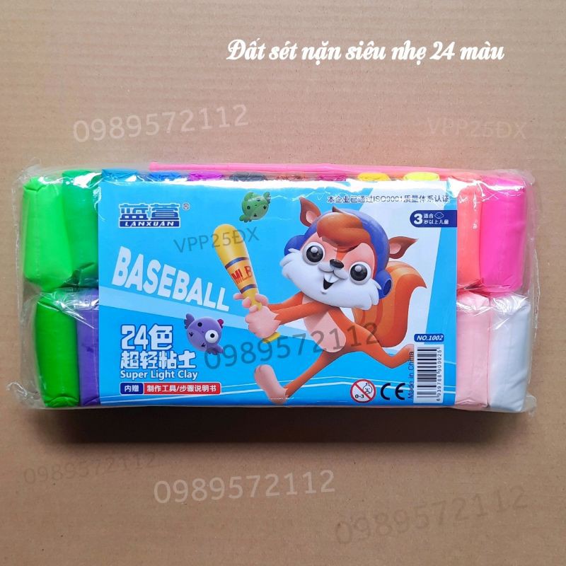 Đất sét siêu nhẹ 24 màu.Đất nặn soft clay nhẹ.