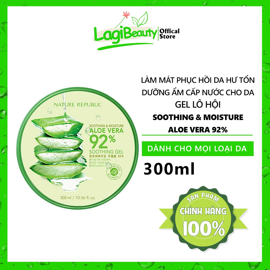 [Free Ship – Dùng Là Mê] Gel Lô Hội Dưỡng Đa Năng NATURE REPUBLIC, Gel Nha Đam, Cân Bằng Ẩm, Dưỡng Da, Dùng Là Thích