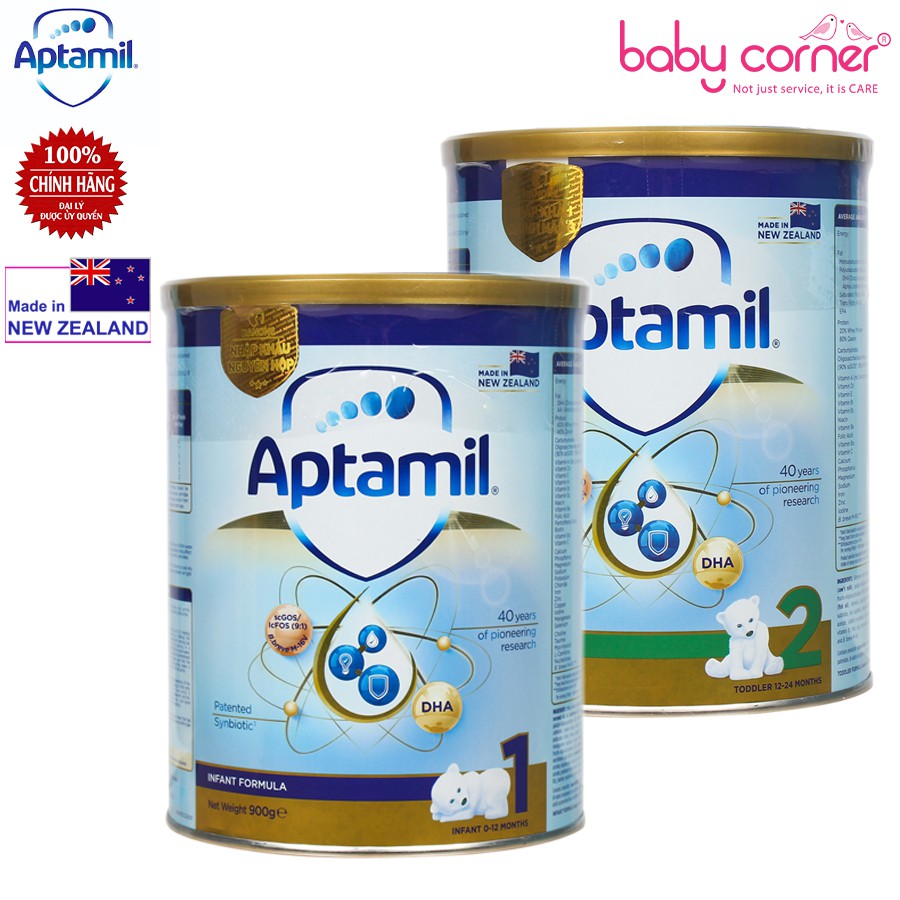 Sữa bột Aptamil New Zealand Số 1/ Số 2 Hộp 900g Cho Bé