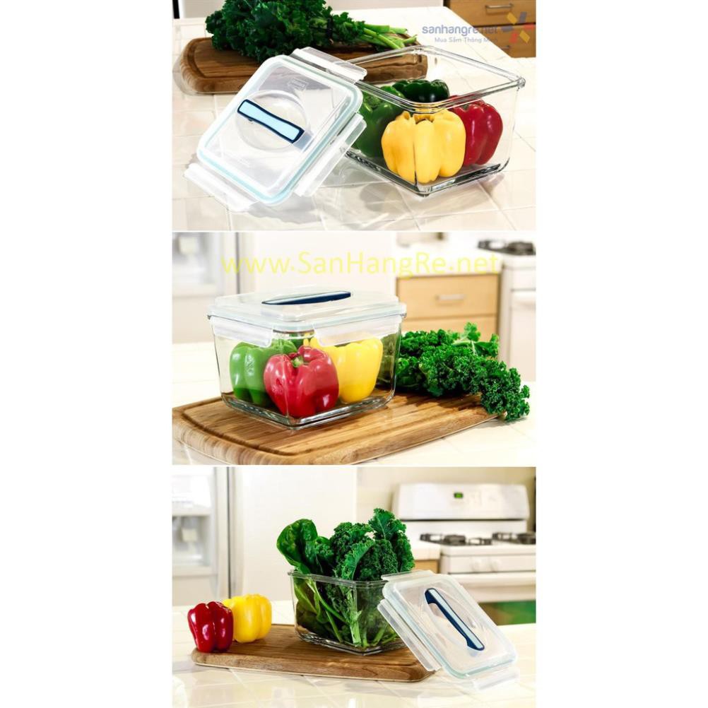 Hộp đựng thủy tinh GLASSLOCK 3700ml có tay cầm MHRB370