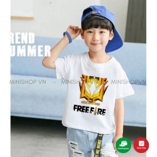 Áo thun trẻ em in hình logo Free Fire chất cotton tici mềm mịn đủ các size