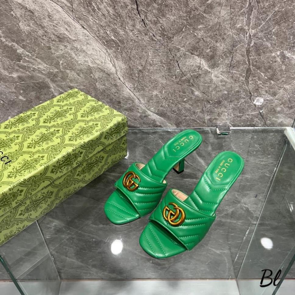 Guốc Gucci Trần Chỉ 2 Màu Trắng Xanh Full Size 35-39