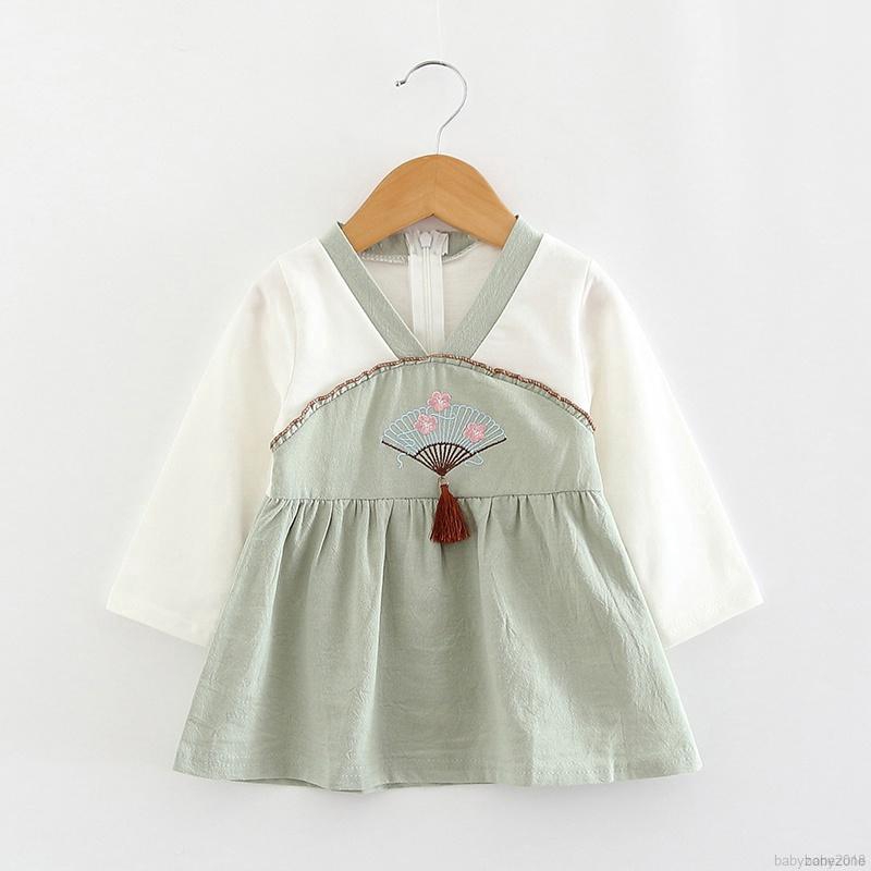 Đầm hoa dài tay xinh xắn dành cho bé gái