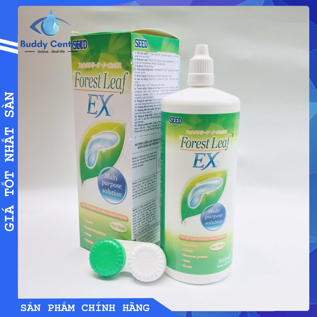 Nước ngâm lens Seed Forest Leaf EX 360ml - Nhật Bản