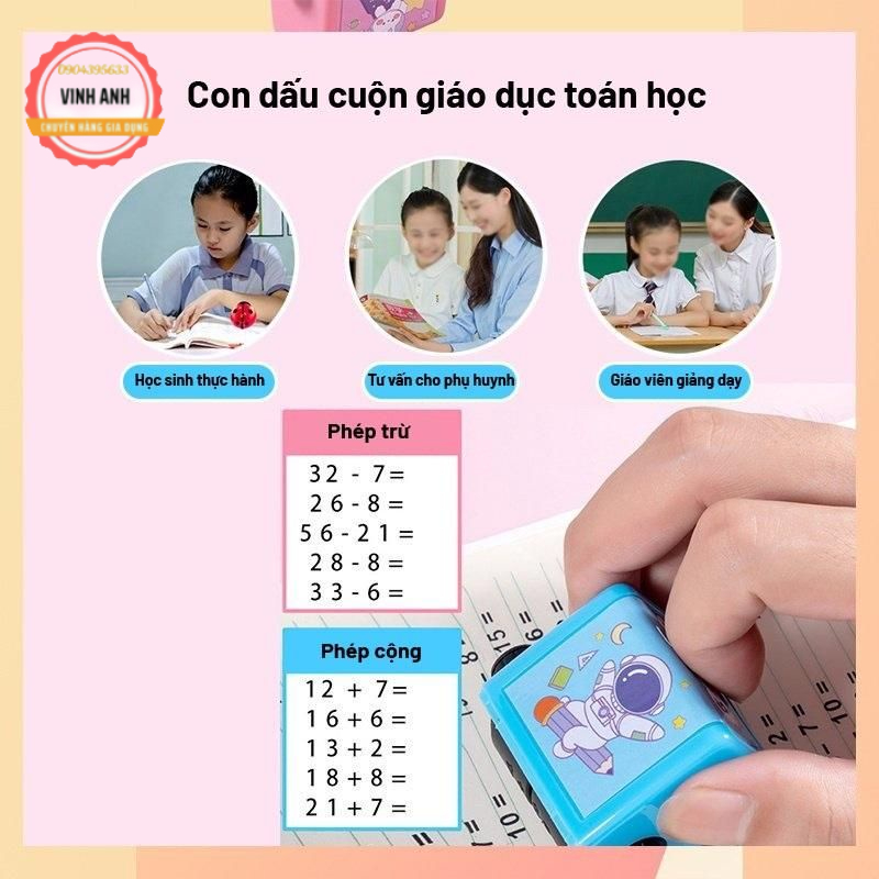 Máy in con lăn tạo phép tính cộng trừ cho bé học Toán ra bài tập cho học sinh trong phạm vi 100