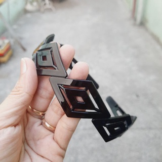 Combo 3 cái Bờm cài tóc thoi đôi đen bóng (bản 3cm)