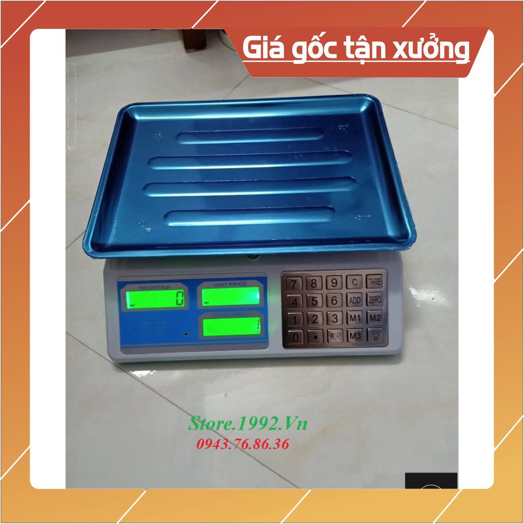 Cân Điện Tử Tính Tiền Phím Tiếng Việt Bọc Thép 40kg, Cân 2 Mặt Đồng Hồ Trước Sau