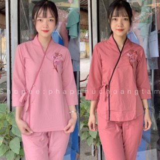 Đồ lam đi chùa # xéo nơ thêu kate