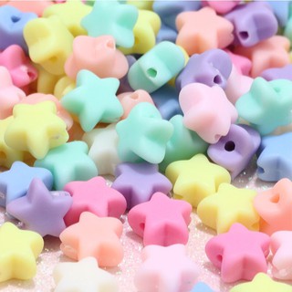 Charm hạt nhựa sao pastel xỏ lỗ 2 đầu màu đẹp A2 /Nguyên liệu làm resin