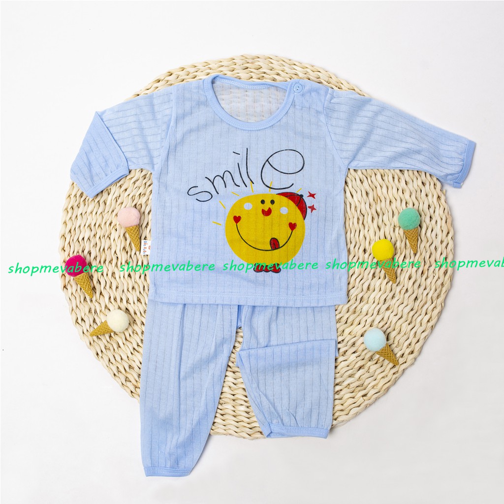 Bộ dài tay cotton tre nhiều màu cho bé trai, bé gái sơ sinh 3-13kg, cài cúc vai hàng đẹp - 𝐁𝐎𝟔𝟐