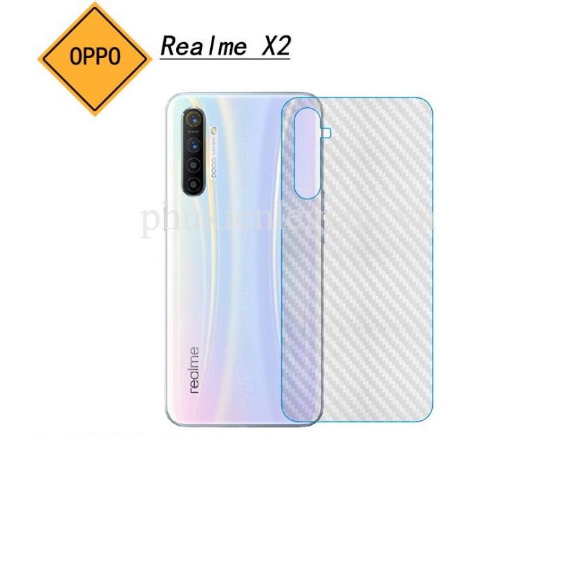 Bộ 3 tấm dán lưng mặt sau vân carbon 3D trong suốt cho điện thoại Realme 5,Realme 5S, Realme 5i, Realme 5 Pro, Realme 6i