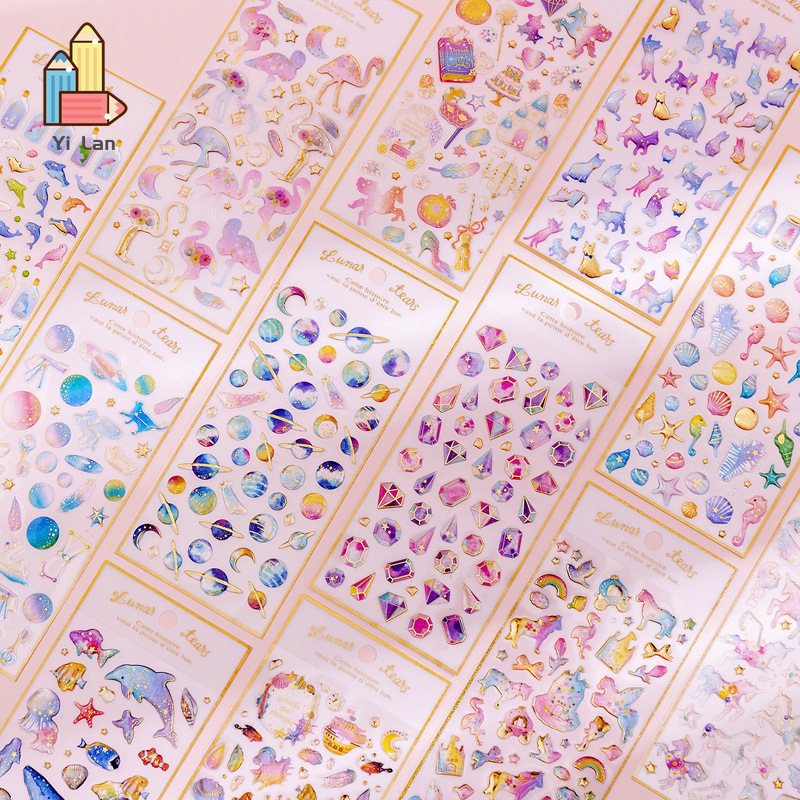 Miếng dán đá epoxy xinh xắn trang trí cho sổ tay