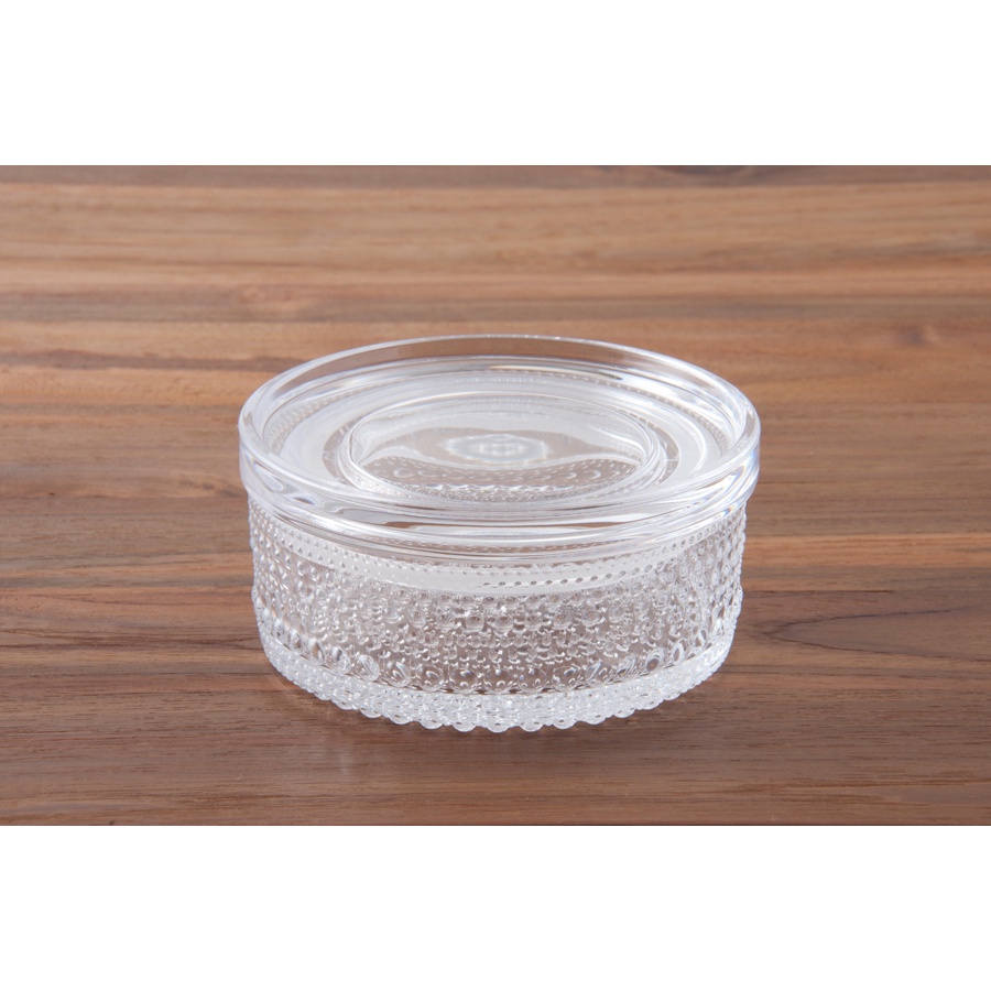 Hũ thủy tinh Kastehelmi nắp đậy màu trong Iittala 116x57mm