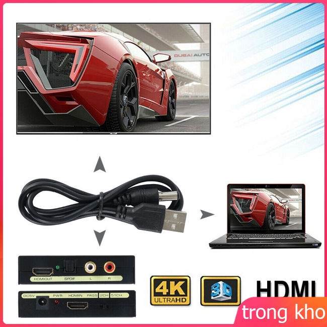 Đầu chia chuyển đổi HDMI sang HDMI & Optical SPDIF RCA 1080P chất lượng cao