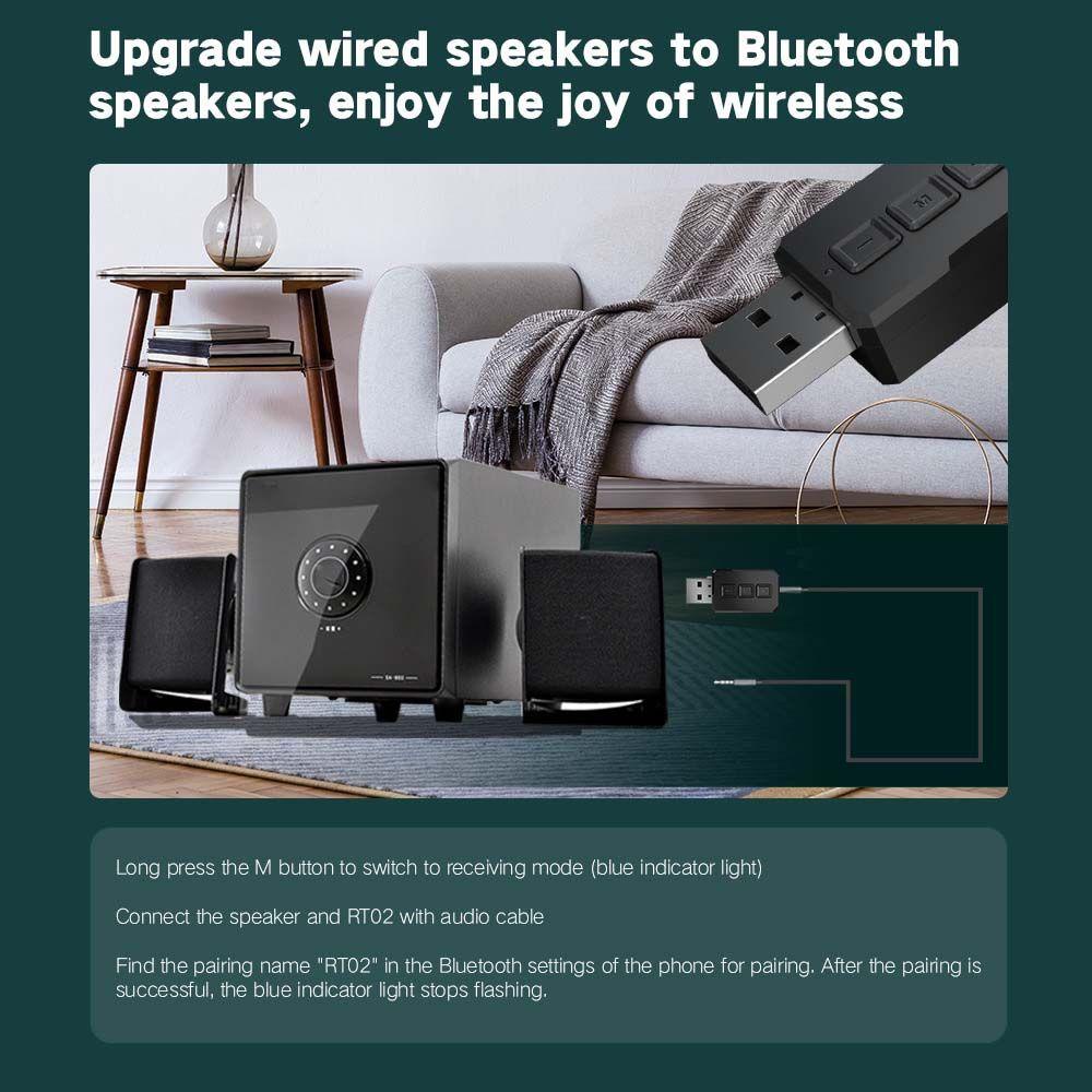 Thiết Bị Nhận Tín Hiệu Âm Thanh Bluetooth 5.0 Không Dây Jack 3.5mm