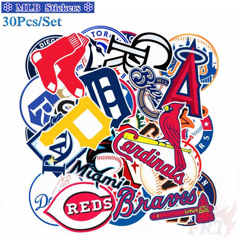 ❉ MLB Major League Baseball Team Logo Series 01 Stickers ❉ 30Pcs/Set DIY Fashion Waterproof Mixed Decals Doodle Stickers