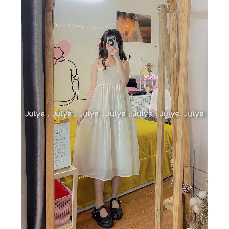 Váy hai dây xếp tầng tơ xước (ảnh thật shop chụp kèm video) | BigBuy360 - bigbuy360.vn