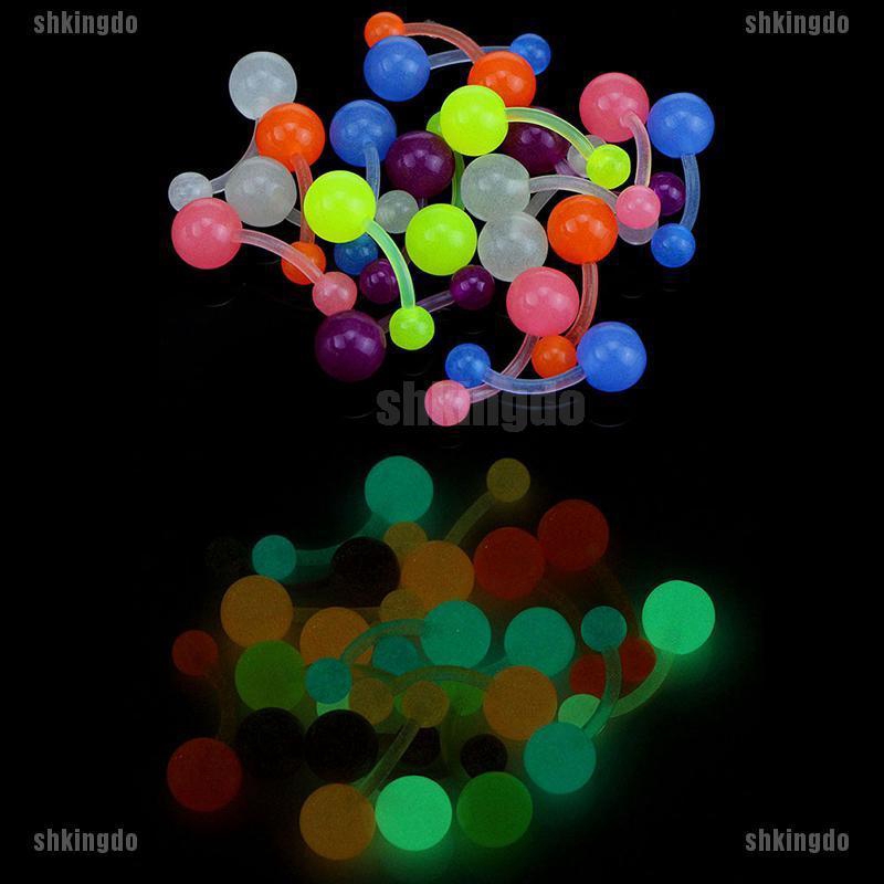 Bộ khuyên xỏ rốn dạ quang nhiều màu sắc