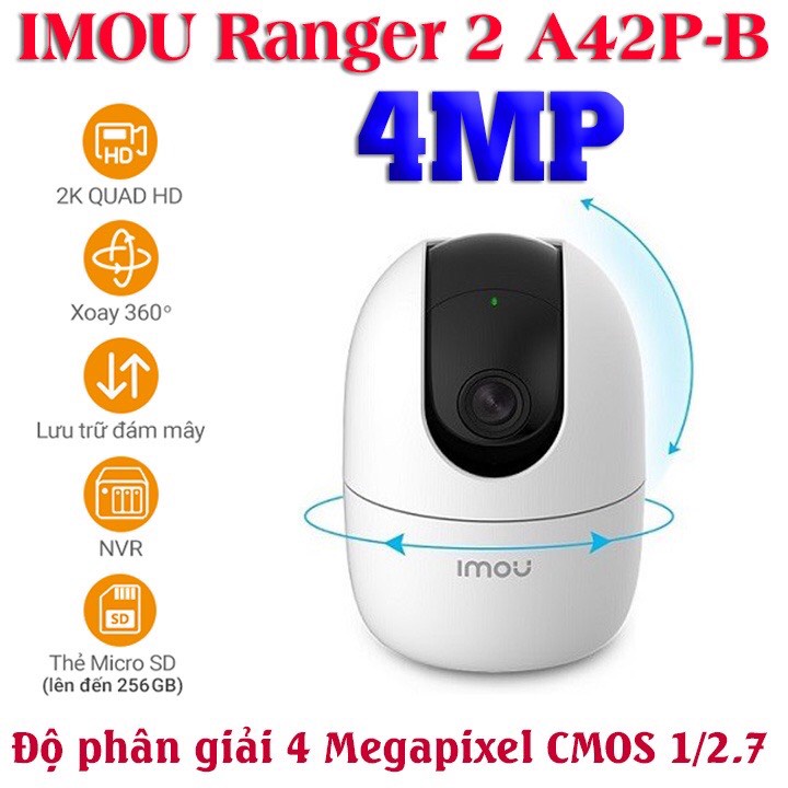 Camera Wifi Không Dây 4.0M 2K HD 1440p IPC-A42P IMOU, Bảo Hành 2 năm [1 Đổi 1 Trong 7 Ngày]