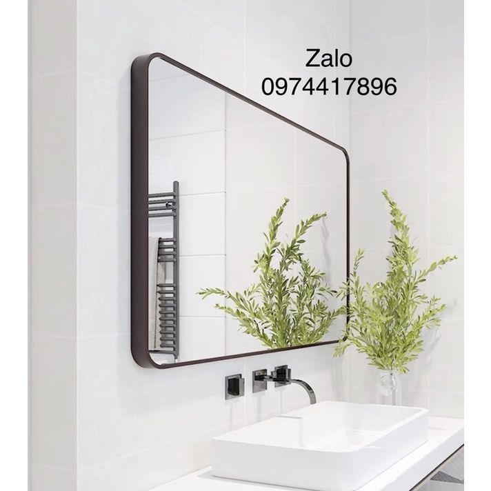 Luxury Gương viền thép tĩnh điện chữ nhật 50x70. | BigBuy360 - bigbuy360.vn