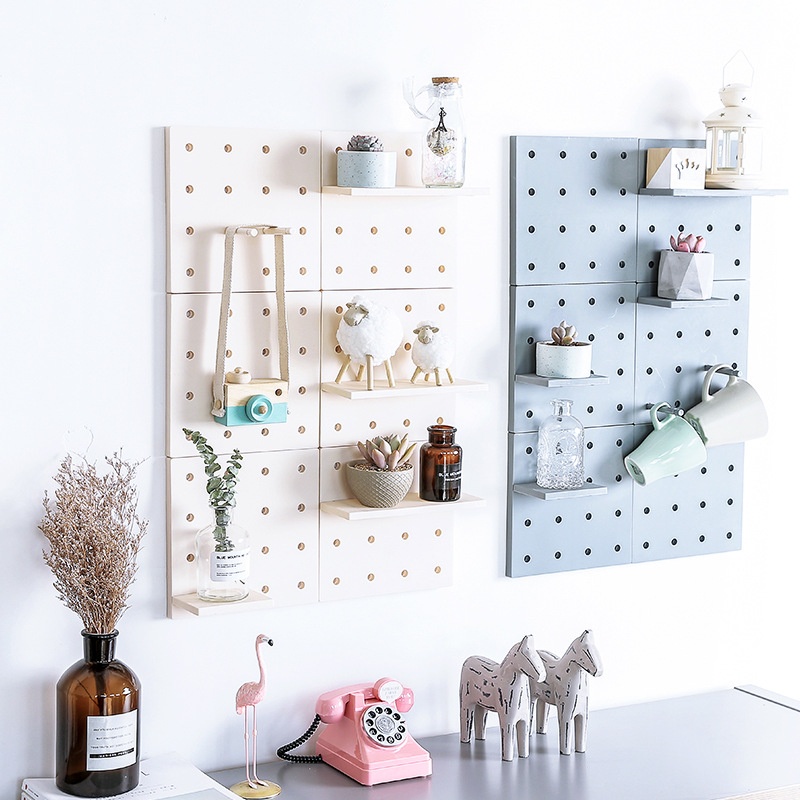 Bảng dán/treo tườngPegboard  có vách ngăn,làm bằng nhựa cao cấp, trang trí cho phòng ngủ, phòng khách thẩm mĩ cao