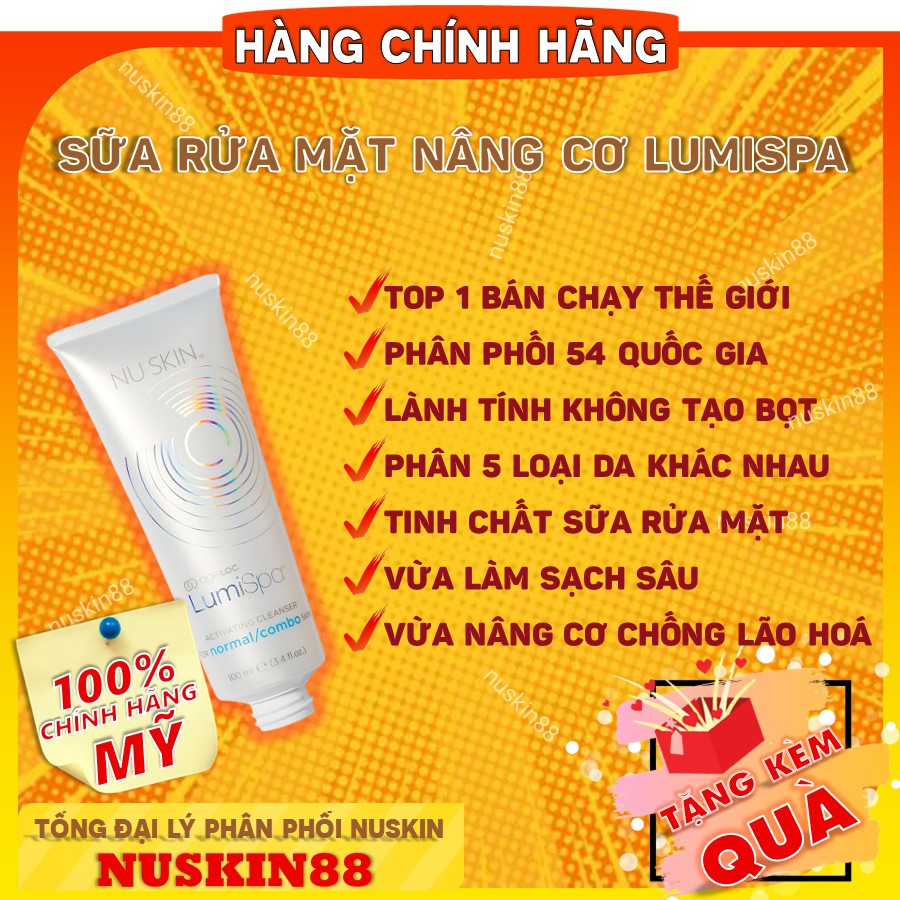 🔴 BH 2 Năm Máy Rửa Mặt LumiSpa Nuskin Kèm Sữa Rửa Mặt (Hàng Công ty - Bảo Hành 1 Đổi 1)