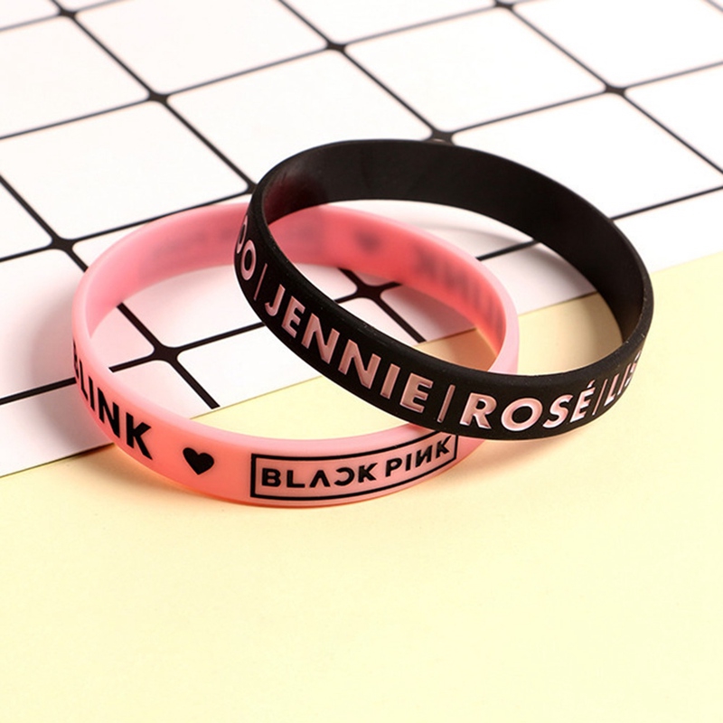 Bộ vòng tay bằng gel silica chủ đề KPOP BLACKPINK LISA ROSE JISOO JENNIE