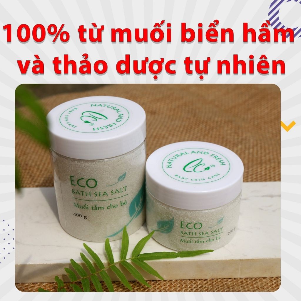 Muối tắm bé Tiệm Thảo Dược Xanh muối tắm bé eco ngừa rôm sảy, mẩn ngứa, làm ấm cơ thể bé