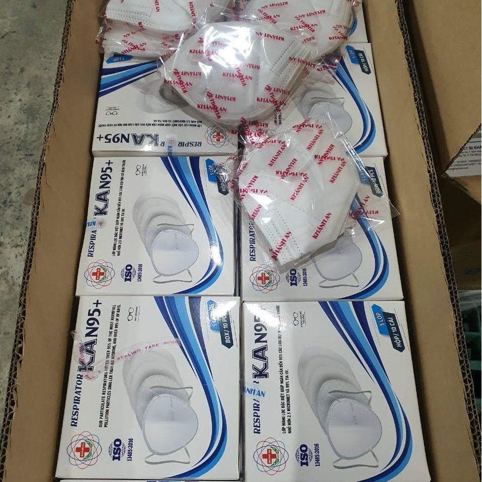 Khẩu trang y tế 5 lớp Khánh An KA N95+ kháng khuẩn màng lọc ngăn 95% bụi mịn nhỏ hơn 2.5 micromet và 99% tia UV
