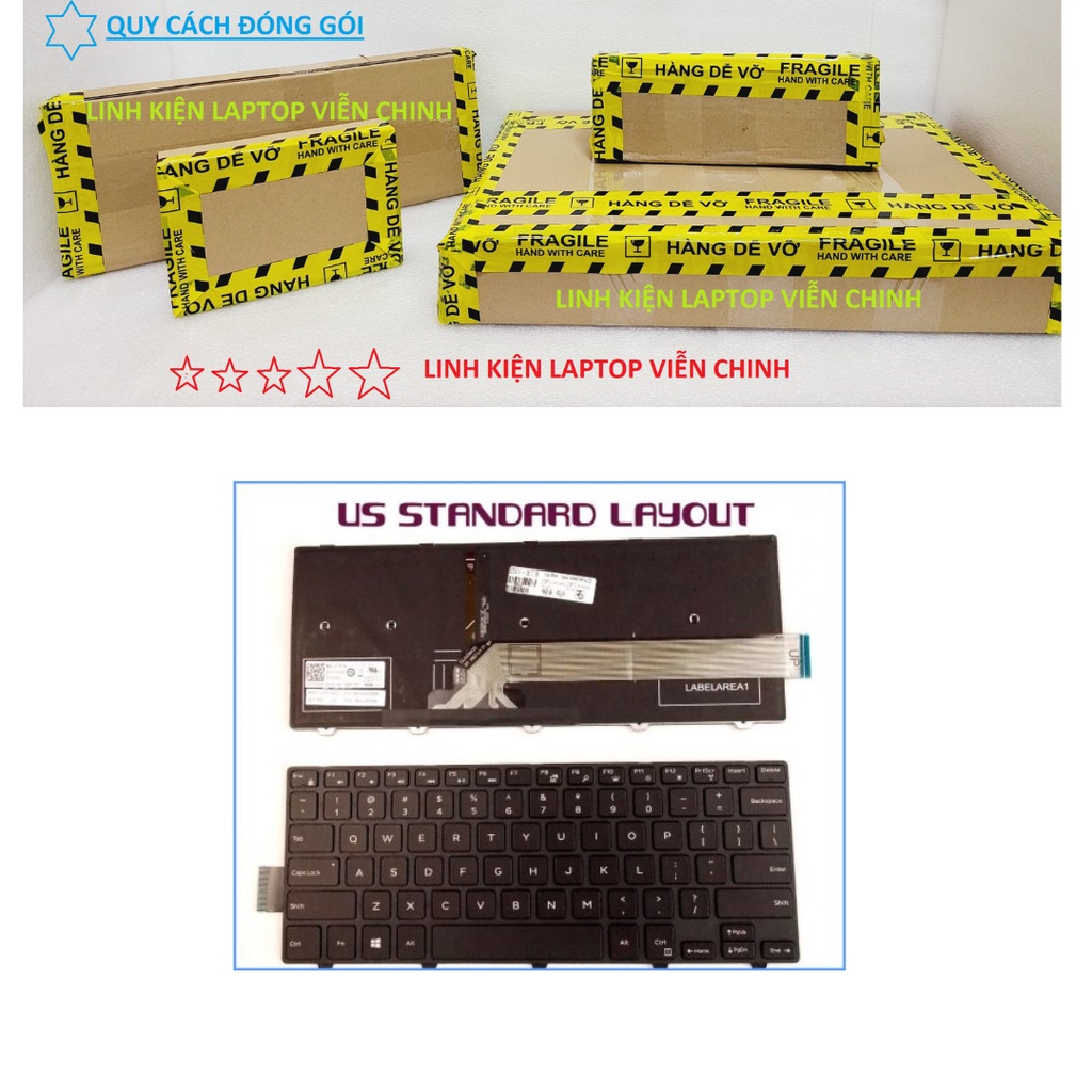 Bàn phím laptop Dell Inspiron 5447 5448 5451 5455 5458 5459 5468 7447, Vostro 14 3449 14 3467 3468 3478 – 3441 3442