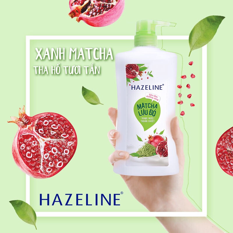 Sữa Tắm HAZELINE Matcha Lựu Đỏ, Yến Mạch Dâu Tằm 900g