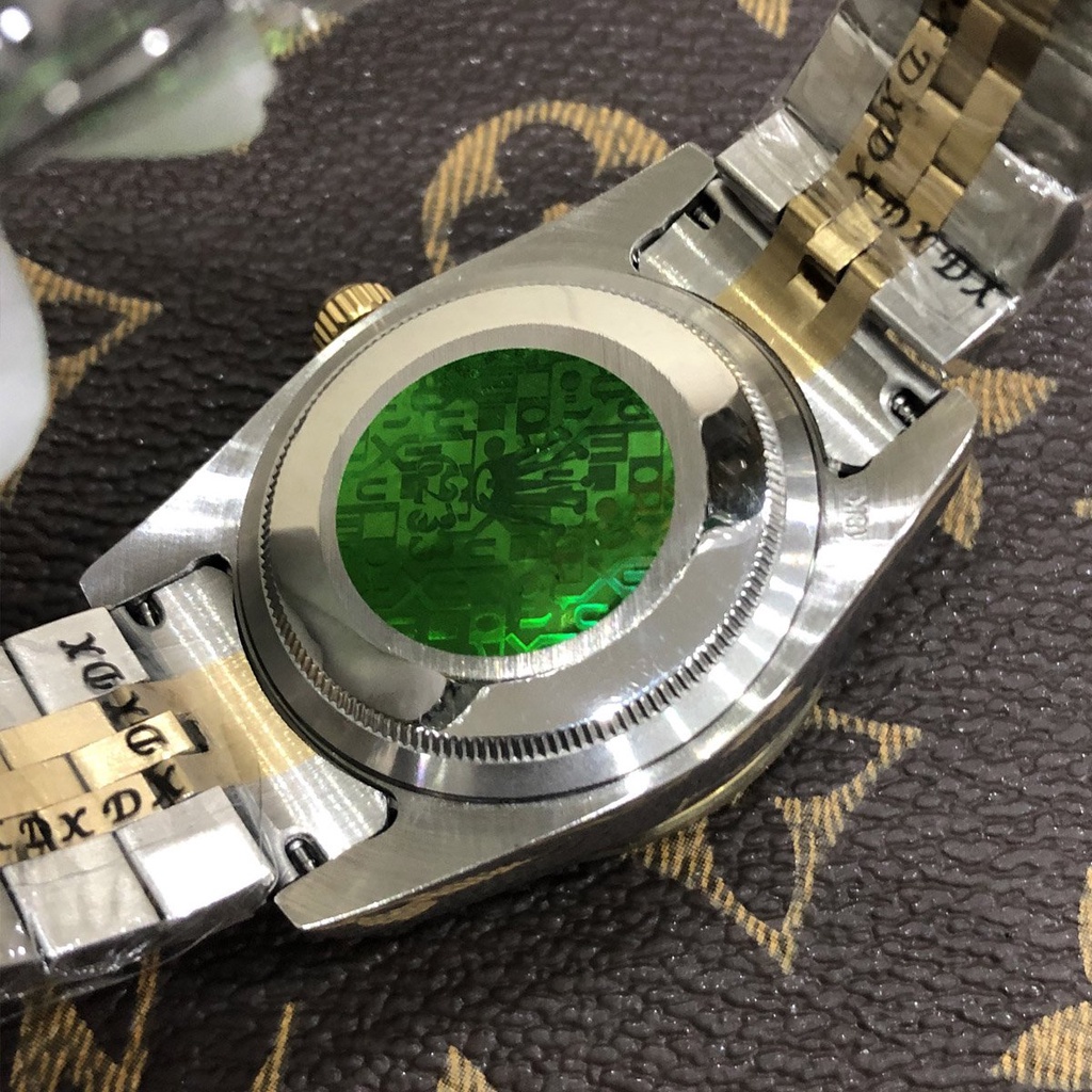 Đồng hồ Nam Rolex máy nhật mặt vàng số gạch dòng cơ Automatic size 38mm