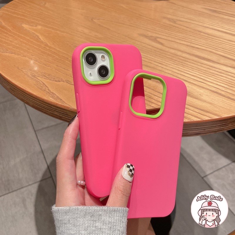 Ốp Điện Thoại Silicon TPU Mềm Nhám Chống Mồ Hôi Màu Đỏ Hồng Thời Trang Cho Iphone 14 13 12 11 Pro Max X XS