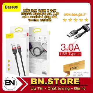 Cáp sạc type c sạc nhanh Baseus qc 3.0 cho andoird dây dài 1m 2m cafule chính hãng