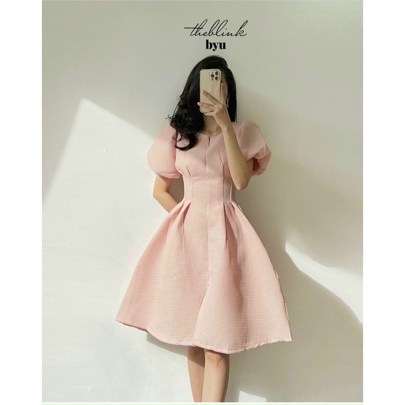 ĐẦM XỐP HỒNG TAY PHỒNG DÁNG XOÈ 💗