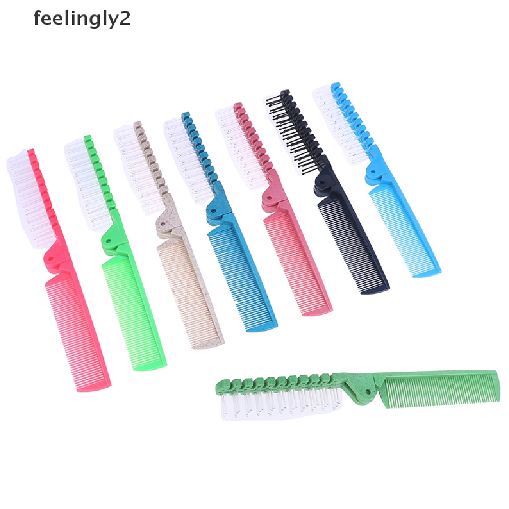 [Hàng mới về] Lược chải tóc hai đầu chất liệu nhựa có thể gấp gọn tiện lợi dành cho nữ