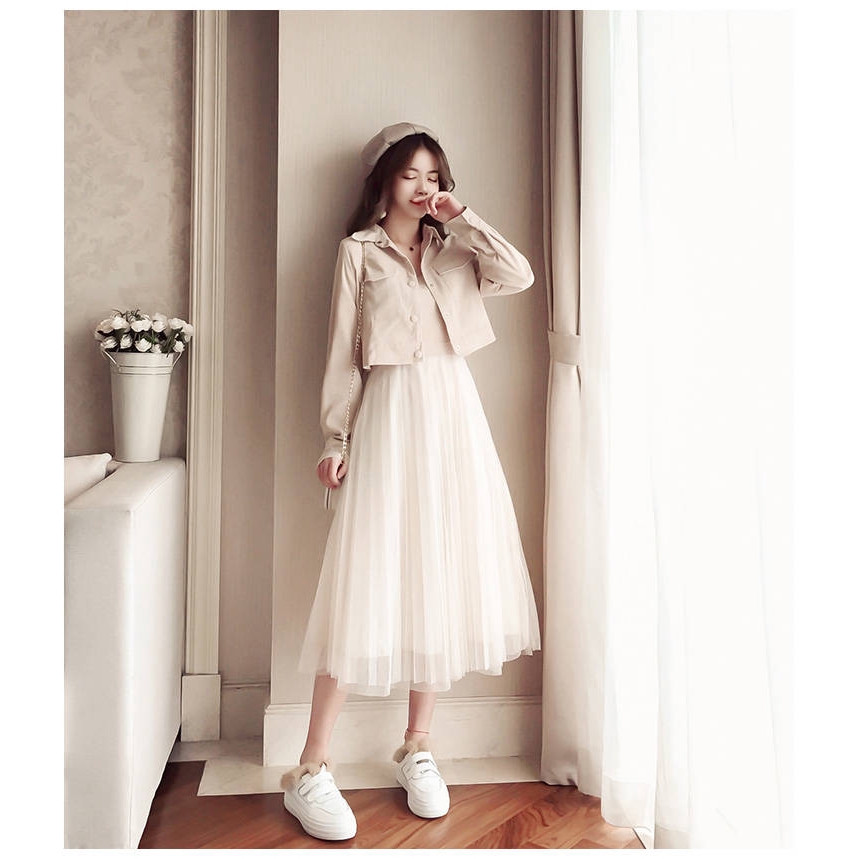 Bộ Áo Dài Tay + Chân Váy Dài Xinh Xắn Dành Cho Nữ | BigBuy360 - bigbuy360.vn