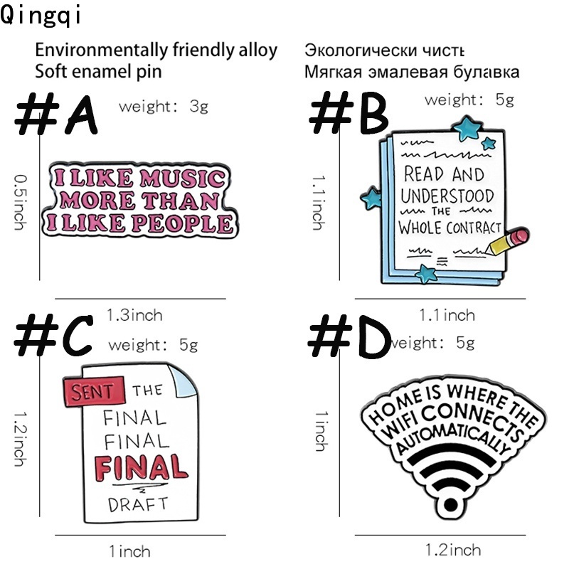 Ghim cài áo Miss Zoe hình chữ hoạt hình ngộ nghĩnh 4 kiểu lựa chọn