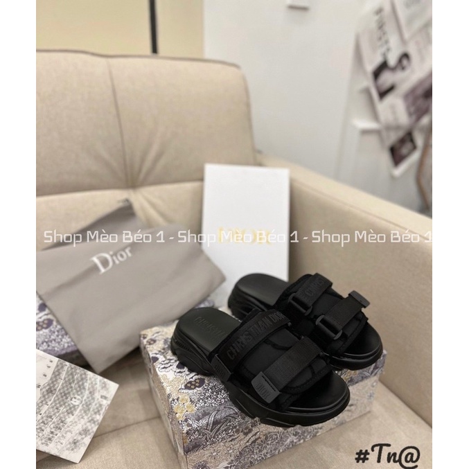 Dép quai ngang cd vân chìm đế cao fullbox