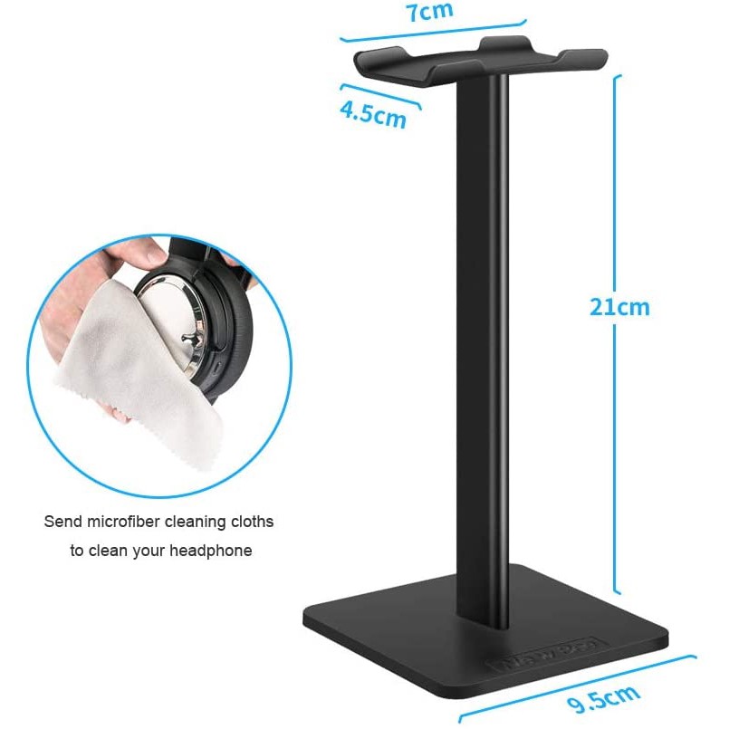 Headphone Stand Headset Holder New Bee Earphone Stand with Aluminum Supporting Bar Flexible Headrest ABS Solid Base for All Headphones Size